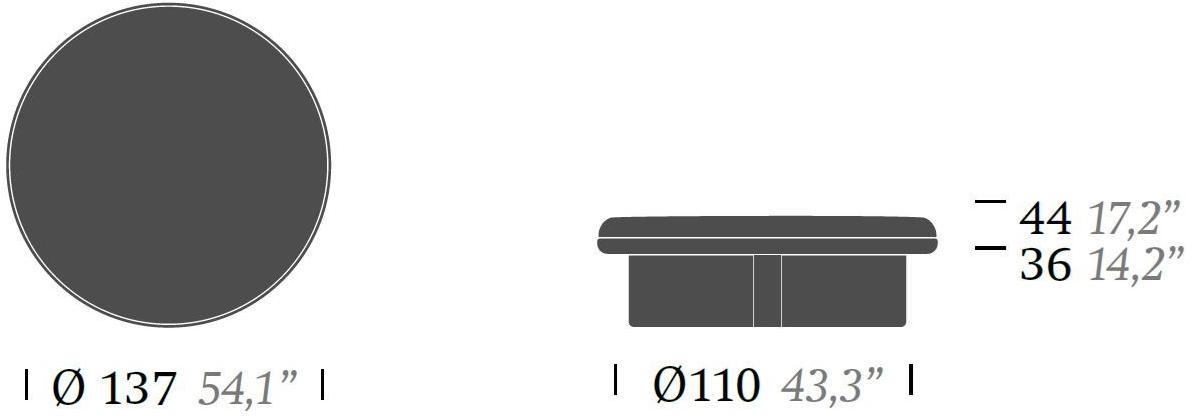 Kettal Круглый садовый пуф из ткани Cala #27340-00a-30 - Вид №5