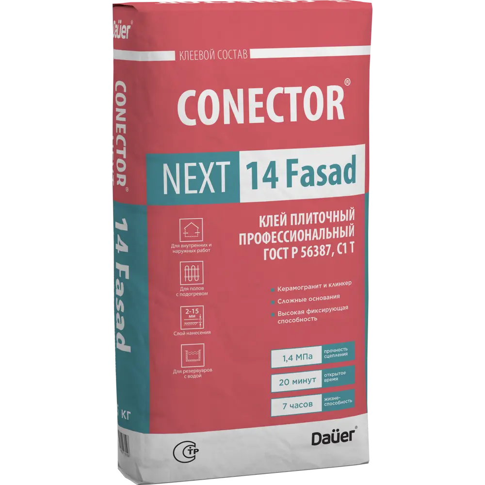 Клей для плитки Dauer Conector Next 14 25 кг STLM-2004322