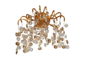 Алюминиевый настенный светильник с кристаллами