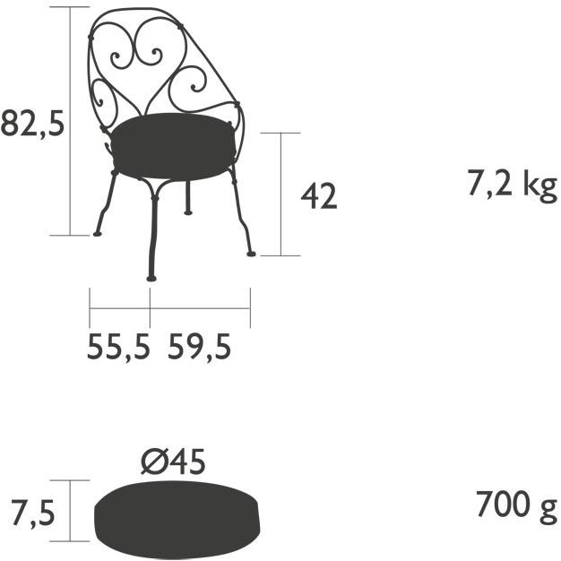 Fermob Садовое кресло из стали 1900 2205  - Вид №3