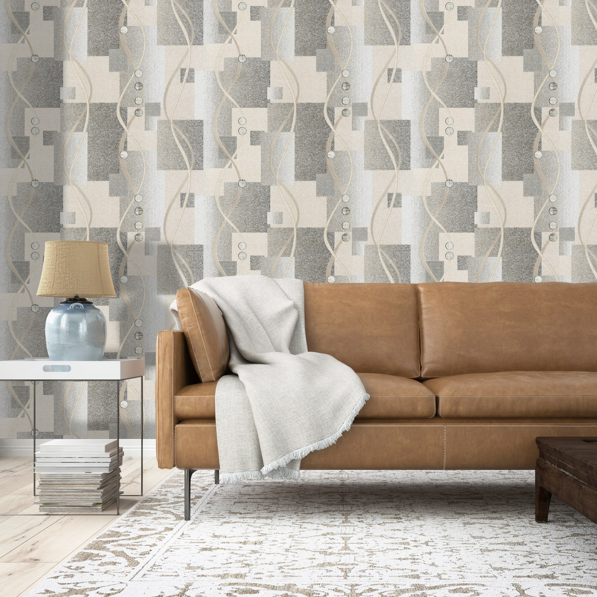 82399734 Обои флизелиновые коричневые 1.06 м 0407-2 Волны Santreyd  - Вид №3