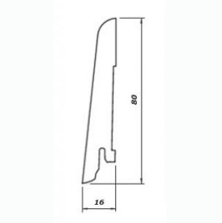 Плинтус Pedross Черный Шпонированный Прямой Со Скосом Дуб 2500х80 мм 1010000843 - Вид №1