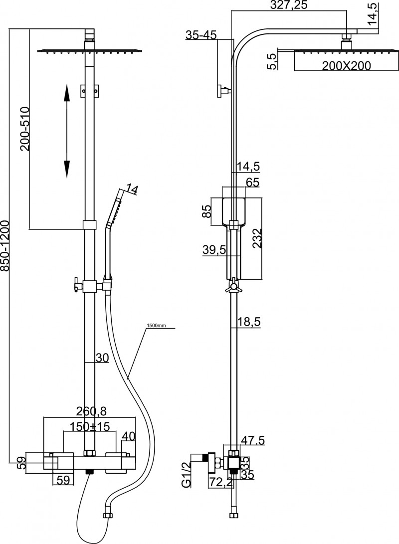 CUBTE401CL2 Душевая стойка Shower Elements Martí 1921 Marti 1921  - Вид №18