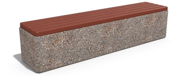 ENCHO ENCHEV - ETE Скамейка из бетона и дерева без спинки  183  - Вид №2