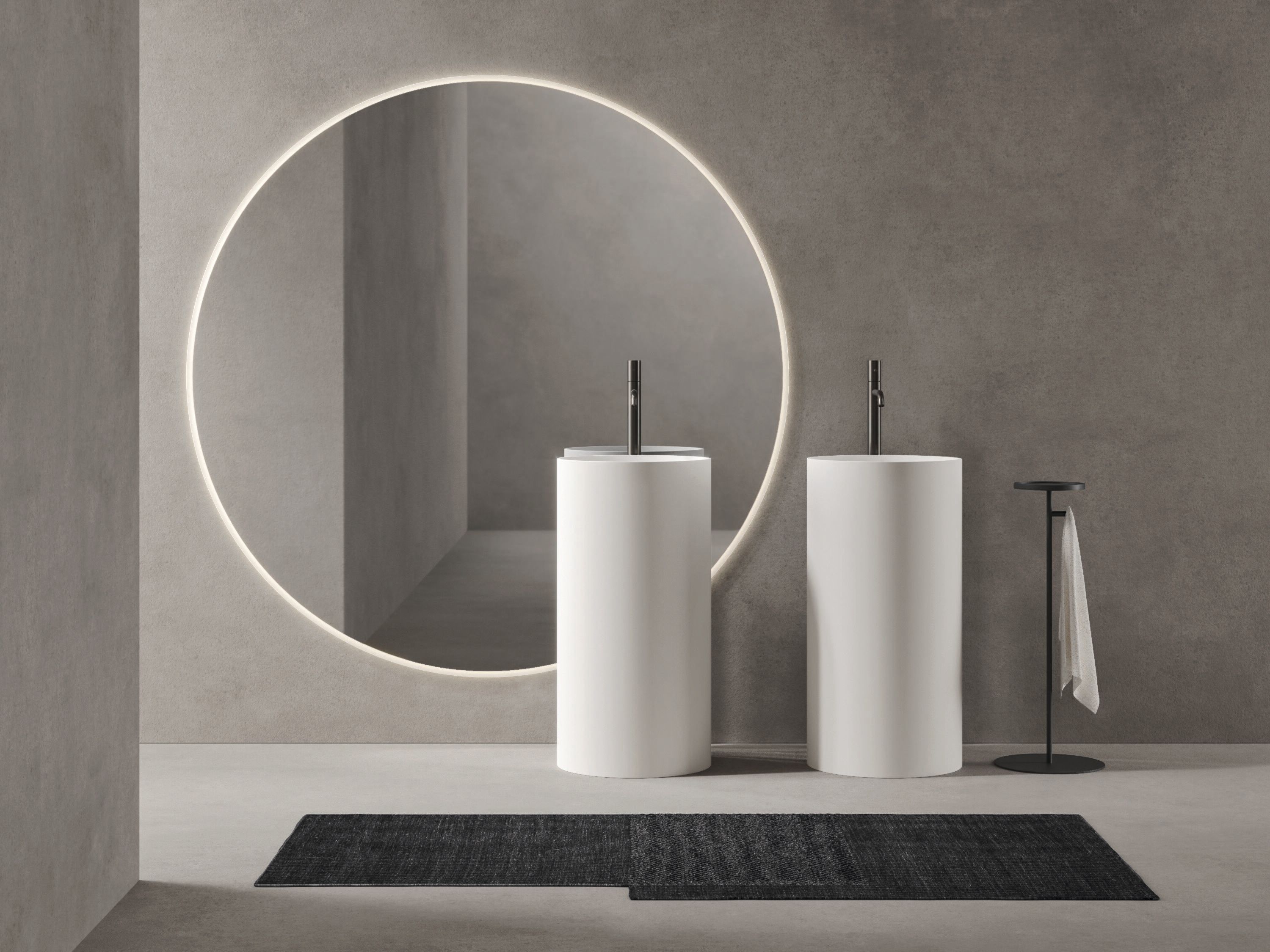 Круглая отдельно стоящая раковина из Cristalplant® Noorth Tube ARCH-00111273 - Вид №3