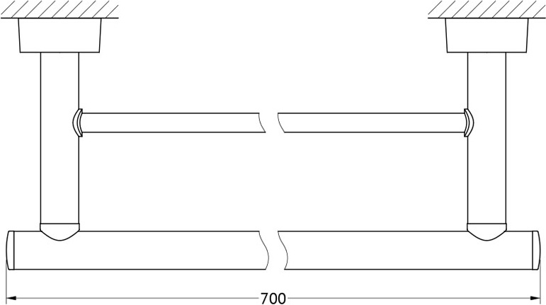 NOS 038 Штанга для полотенца двойная 70 cm FBS Nostalgy - Вид №1