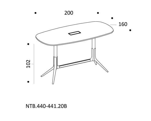Регулируемый по высоте прямоугольный стол для совещаний с системой кабельной втулки ICF NoTable ARCH-00036629 - Вид №28