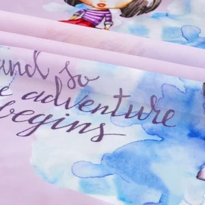 Тюль 1 м/п Девочка турист вуаль 300 см цвет розовый