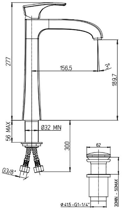 Paini Lady 89CR211LLLSSR смеситель для раковины с донным клапаном - Вид №2