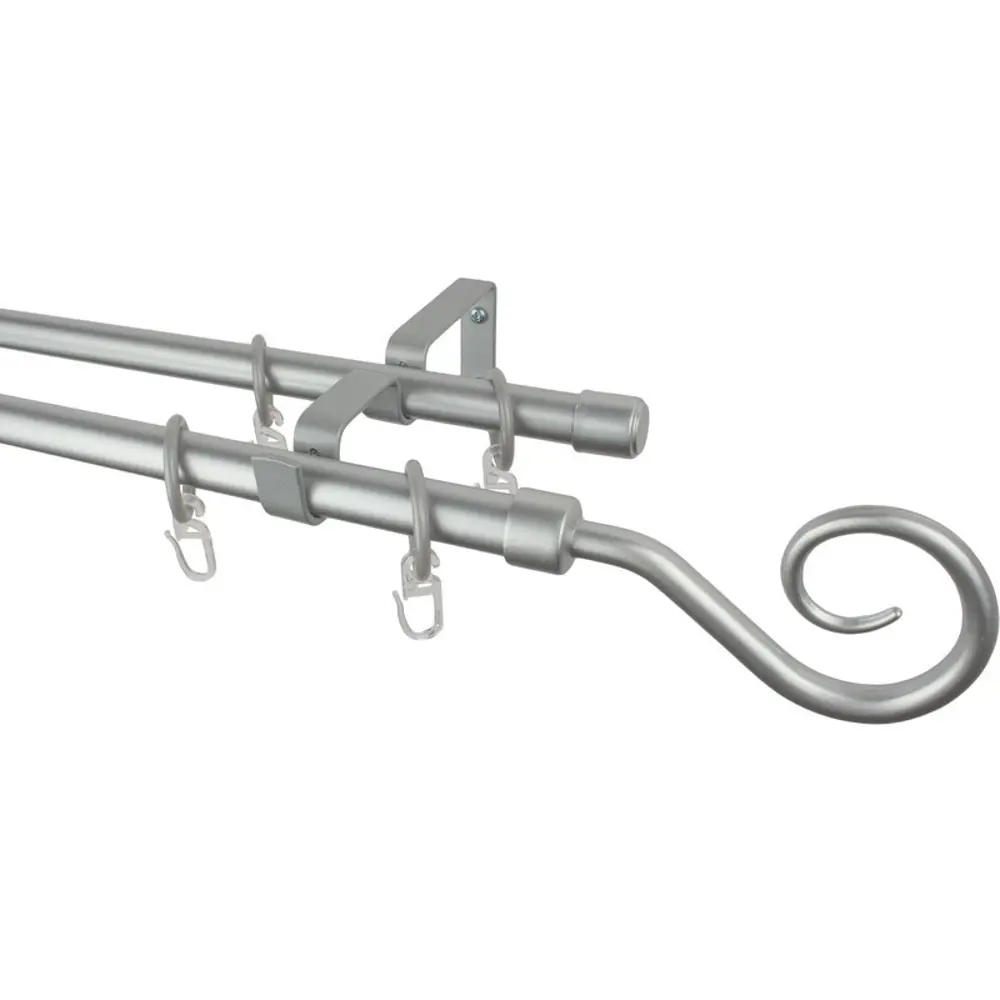 Карниз двухрядный Easy «Крючок» 280 см цвет серебро 15251363 STLM-2005553 ARTTEX 