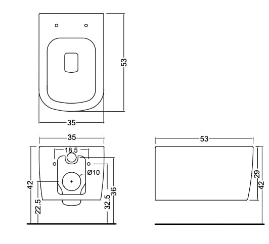 Керамический подвесной туалет Nic простой ARCH-00102648 - Вид №5