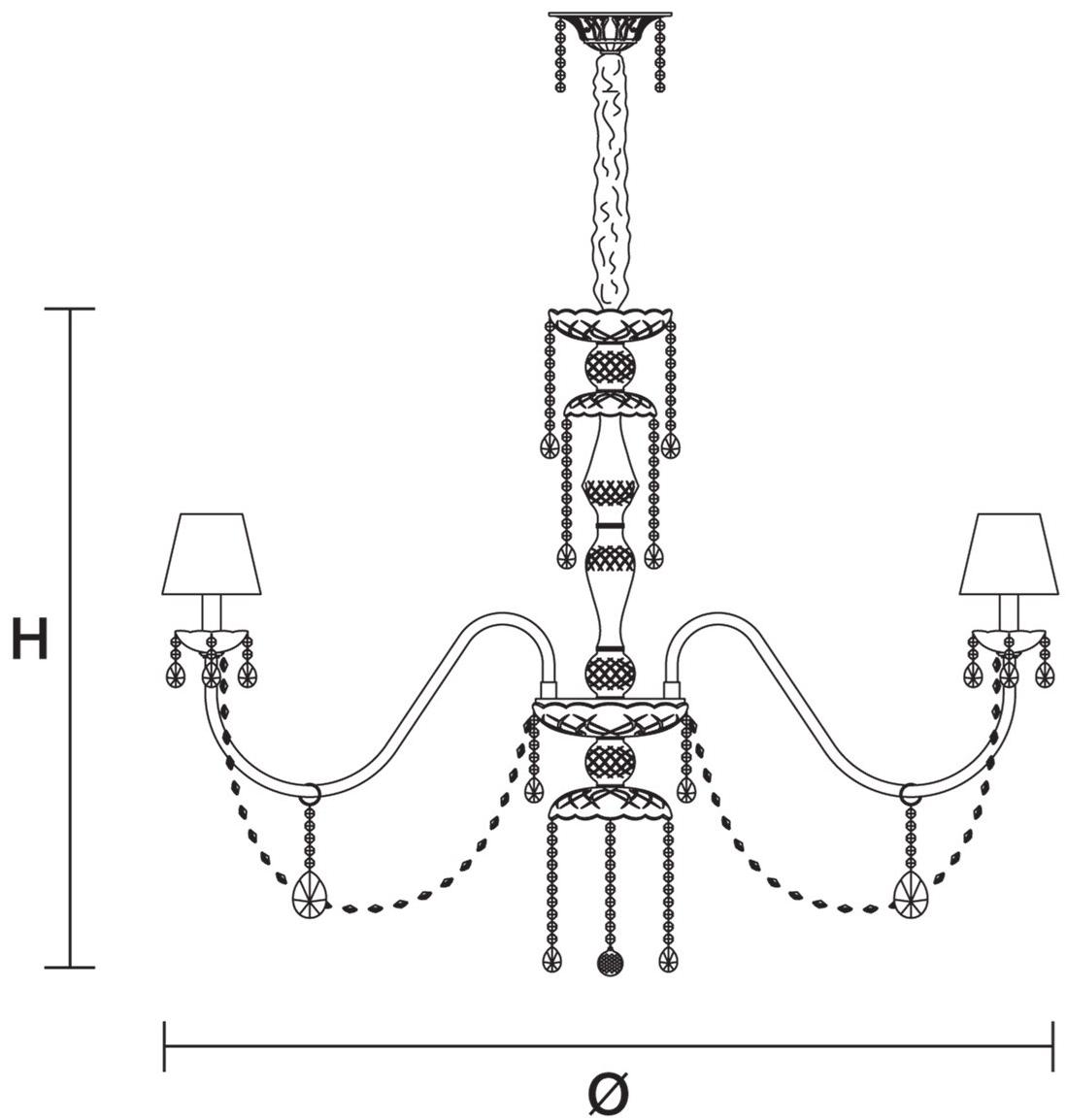 Masiero Люстра накаливания из дутого стекла с кристаллами Glass sun-id-1383810 - Вид №3