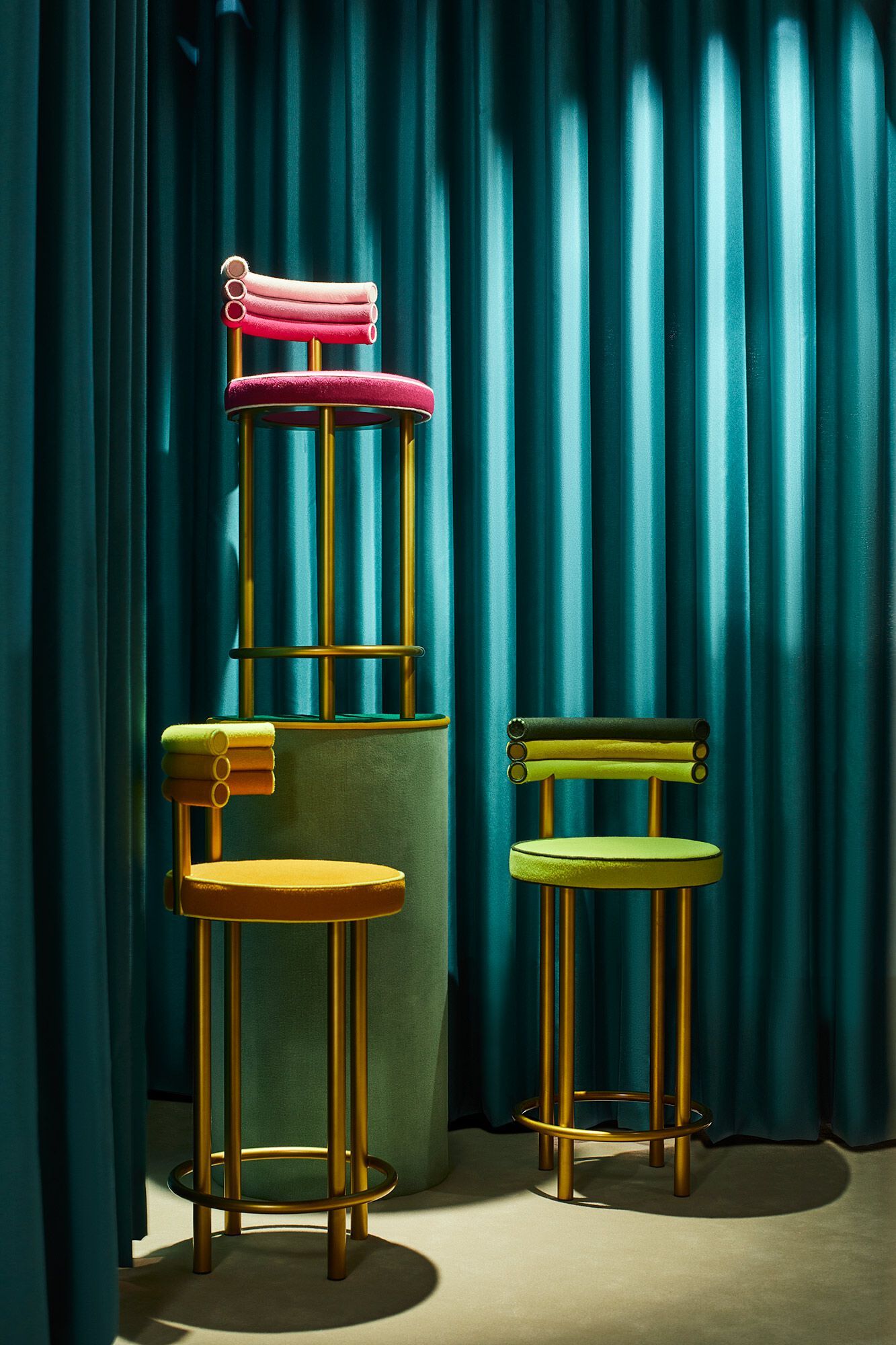 Высокий бархатный стул Paolo Nesi JIMMY ARCH-00118829