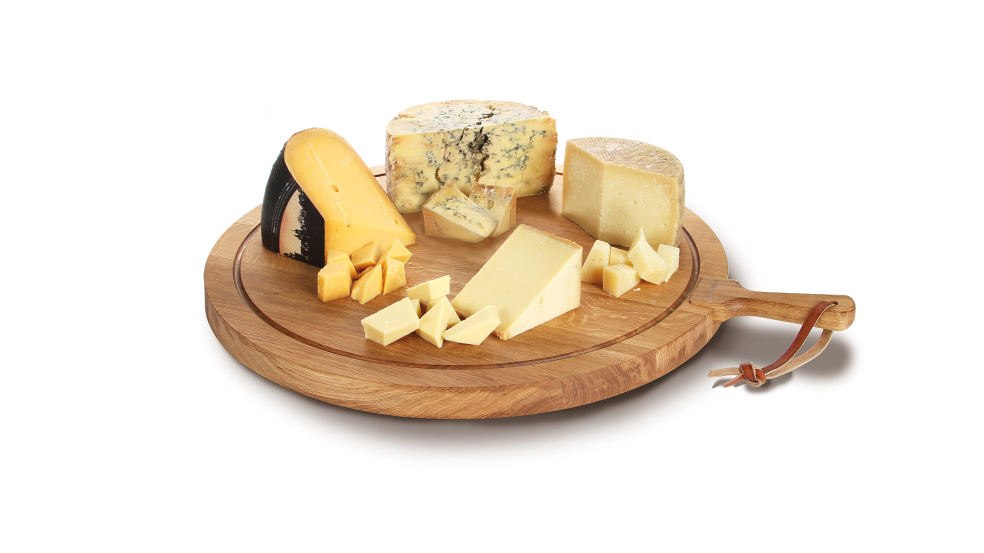 10599384 Boska Доска сервировочная для пиццы, сыра и закусок Boska "Друзья" круглая с ручкой, 70х56х5см, дуб Дерево  - Вид №2