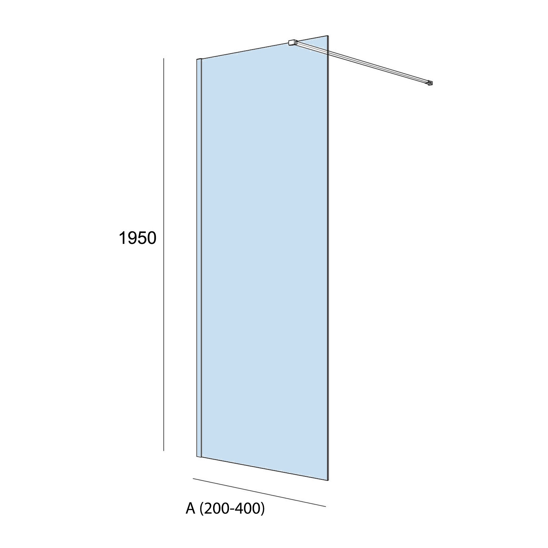 25683 SALGAR Душевая перегородка HEAVEN step-through с защитой от известкового налета Deco 6to 400x 1950 мм - Вид №1