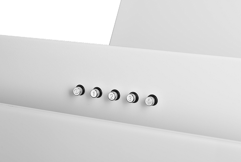 TEXNO 60 W Наклонная вытяжка, ширина 60 см, отвод/рециркуляция, 650 м3/час, механическое кнопочное управление, 3 скорости, светодиодное освещение 2*3 вт, металлические жироулавливающие фильтры, угольный фильтр (опция), цвет: белый Monsher Santreyd  - Вид №2