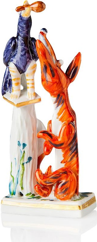 78034 Meissen Фигурка 12см "Лиса и ворона" (П.Штранг СКАЗКИ) Фарфор 