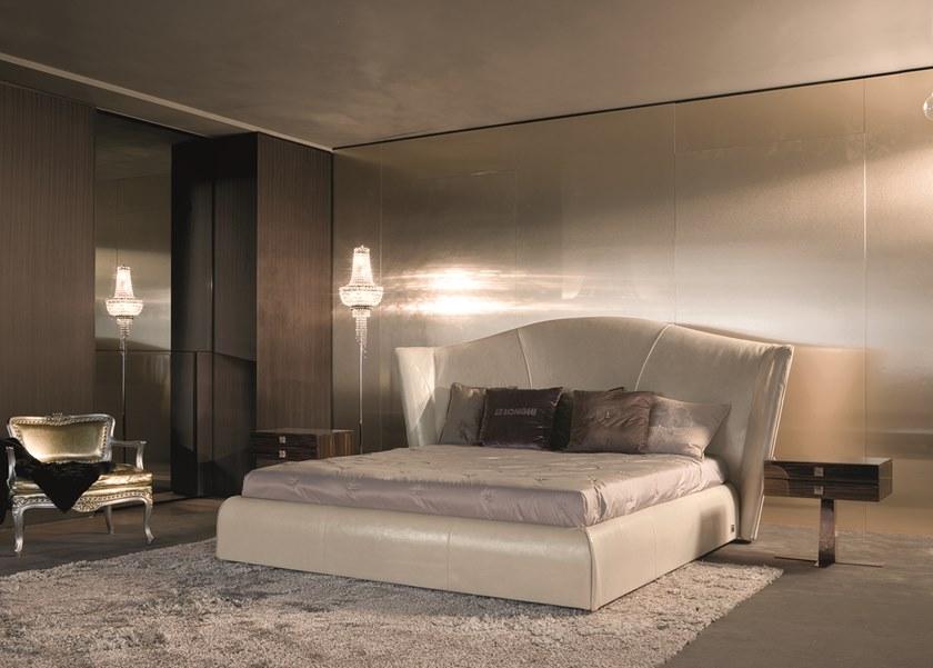 Longhi Двуспальная кровать из кожи с обитым изголовьем Loveluxe W 805 - Вид №2