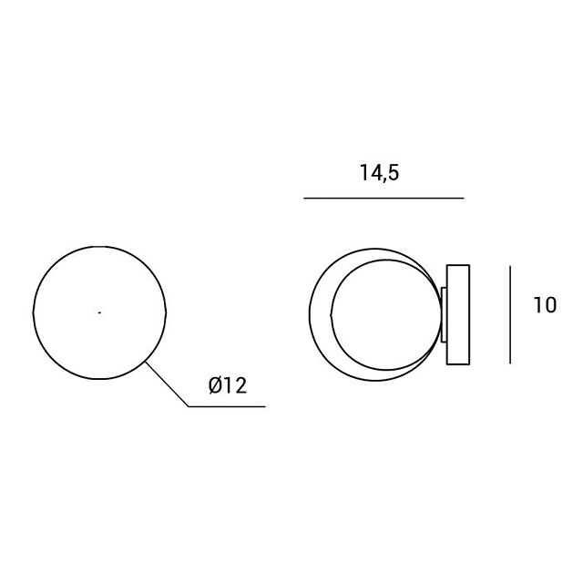 Miloox 1744.167 Настенный светильник из боросиликатного стекла и металла Cosmo. - Вид №2