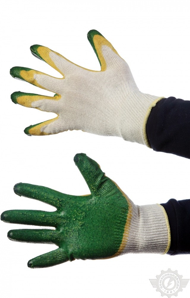 59096 Перчатки трикотажные с двойным латексным покрытием  Средства защиты рук  размер Спецодежда 