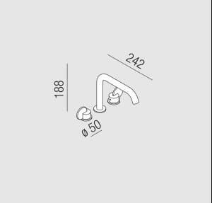 Латунный смеситель для раковины с 3 отверстиями Agape Limón ARCH-00085925 - Вид №3