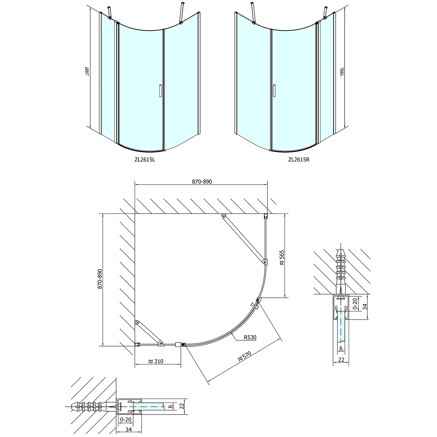 ZL2615R Polysan Ширмы для душа ZOOM LINE  - Вид №4