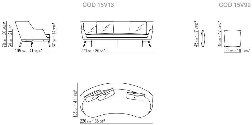 Flexform 3-х местный тканевый диван Guscio sun-id-1481392 - Вид №2