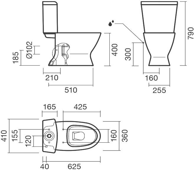 Набор Sanitana компакт KAPA: чаша + сливной бачок + крышка c механизмом (микролифт) S10078523300000;S10078866600000;TN80001962600000 - Вид №1