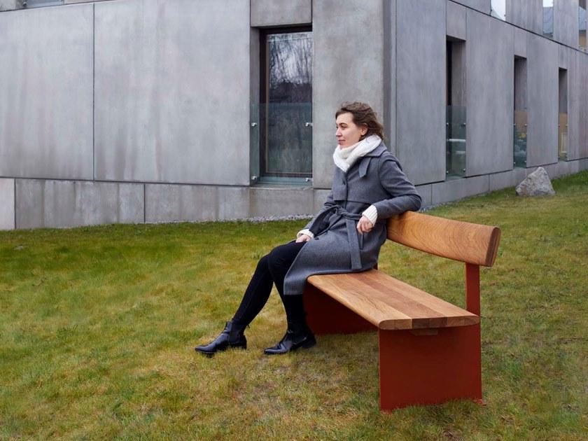 VESTRE Деревянная скамейка со спинкой в ​​современном стиле sun-id-1480425 - Вид №3