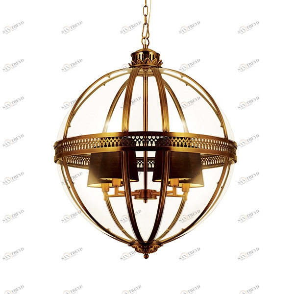 Светильник подвесной 88х60 см латунь Residential KM0115P-4L brass DELIGHT COLLECTION ДИЗАЙНЕРСКИЕ 00-3883101 Золото;прозрачный 