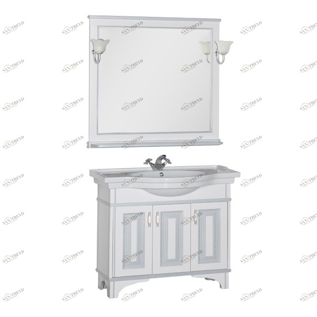 Комплект мебели Aquanet Валенса 100 белый краколет/серебро 00180452