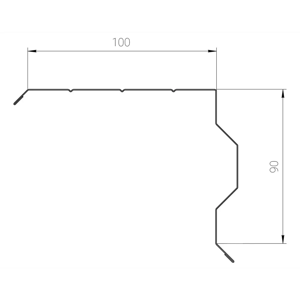 Планка ветровая для металлочерепицы 90x100 мм 2 м 0.4 мм RAL 3005 красный 12732006 STLM-2107174 Santreyd  - Вид №4