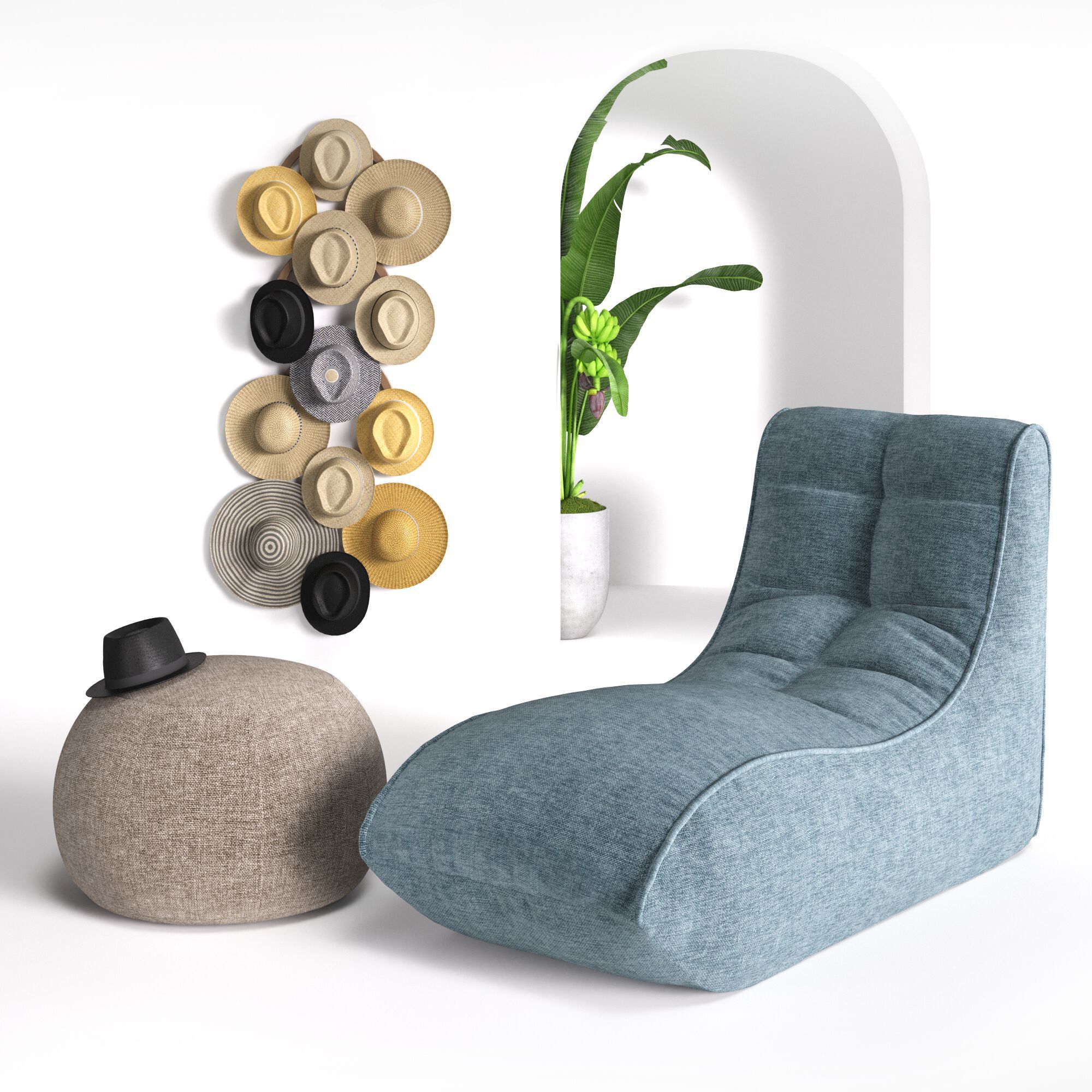 Мягкий шезлонг из ткани Joyf Beanbags ARCH-00029761 - Вид №1