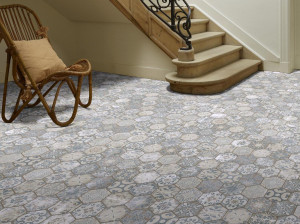 Нескользящий виниловый пол с цементным эффектом