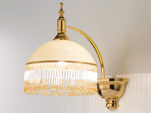 Металлический светодиодный настенный светильник с кристаллами с фиксированным кронштейном