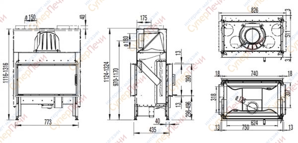 Каминная топка Austroflamm 65х57 K Round 1588 - Вид №1