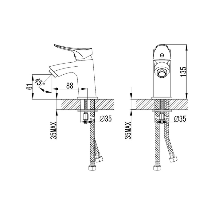 VOLSB00M01 Milardo Volga Смеситель для умывальника Volga Россия - Вид №5