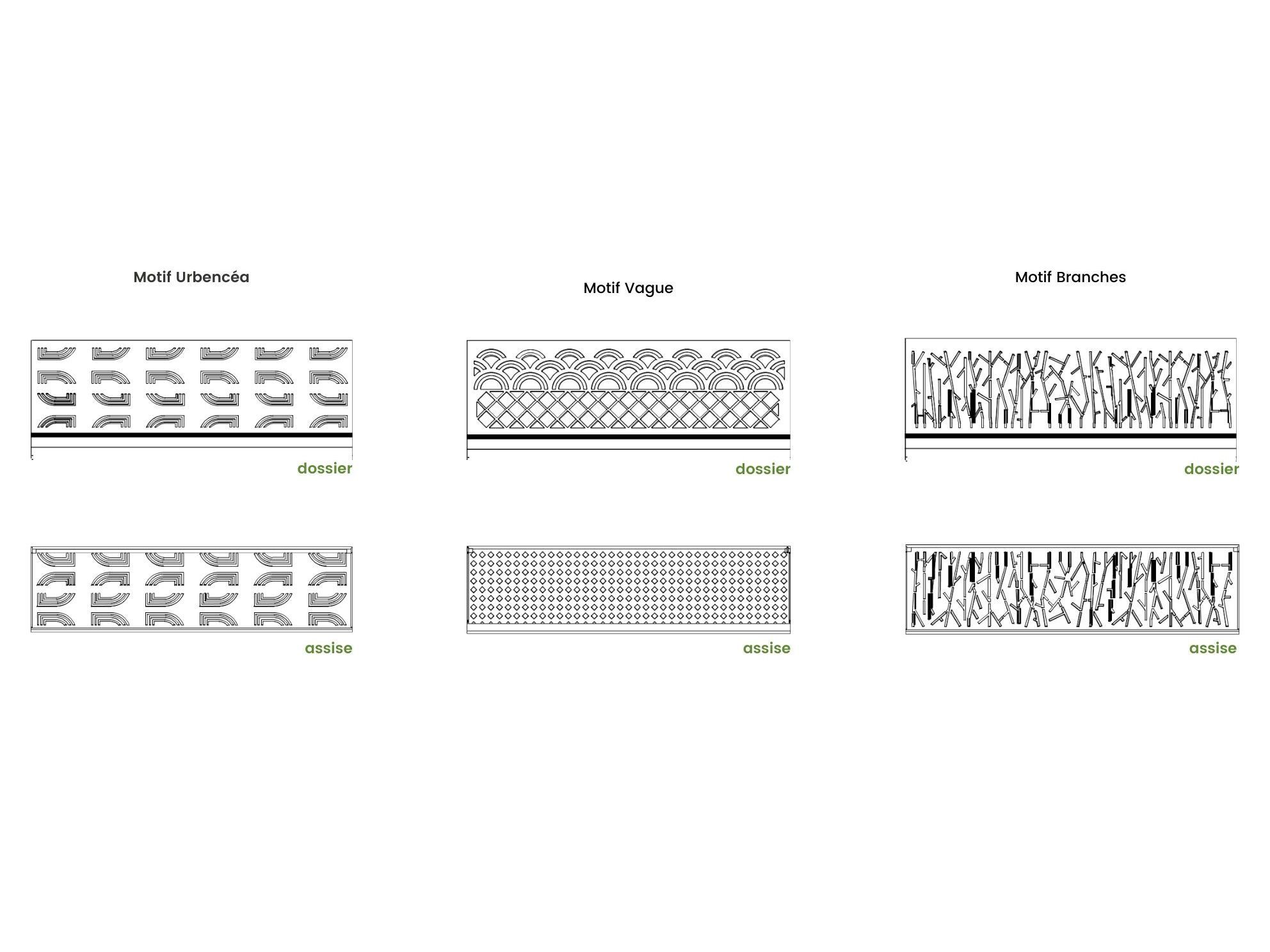 Модульная стальная скамья с порошковым покрытием со спинкой Urbencéa SEDI ARCH-00141344 - Вид №9