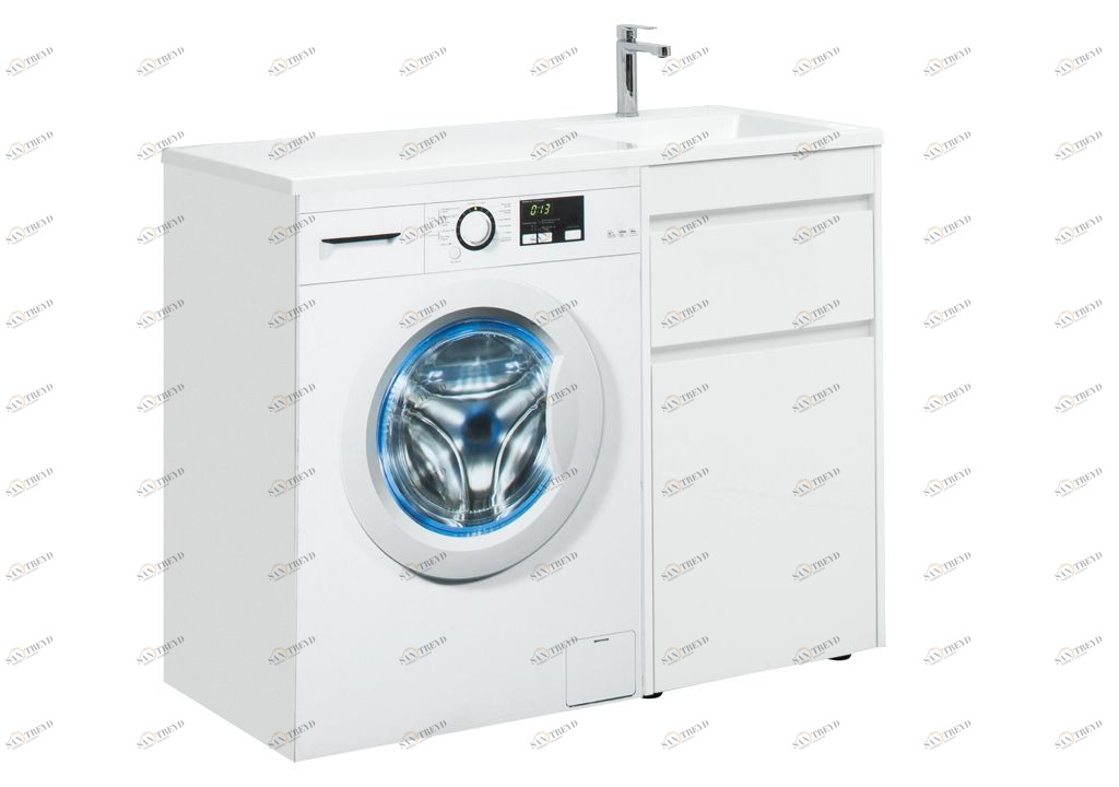 Тумба с раковиной Aquanet Токио 110 R белый (напольная, 1 ящик) 0023928900235498