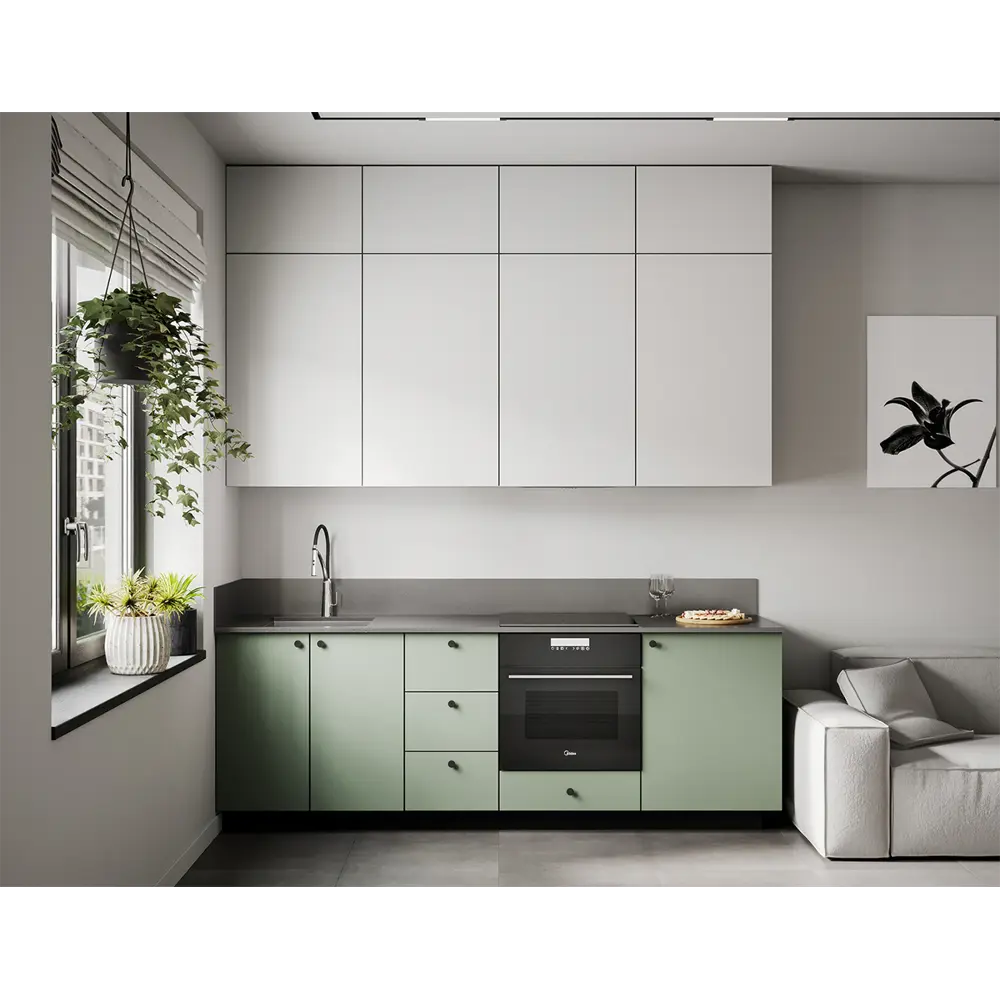 Фальшпанель для кухонного шкафа София 10x77 см KONSENSA ДСП цвет зеленый София Тайга STLM-2007415 - Вид №7