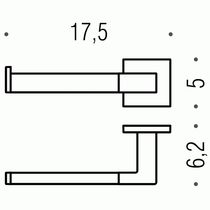 B3708 SX BasicQ Держатель туалетной бумаги (левый) COLOMBO Basic Q Colombo Design - Вид №1