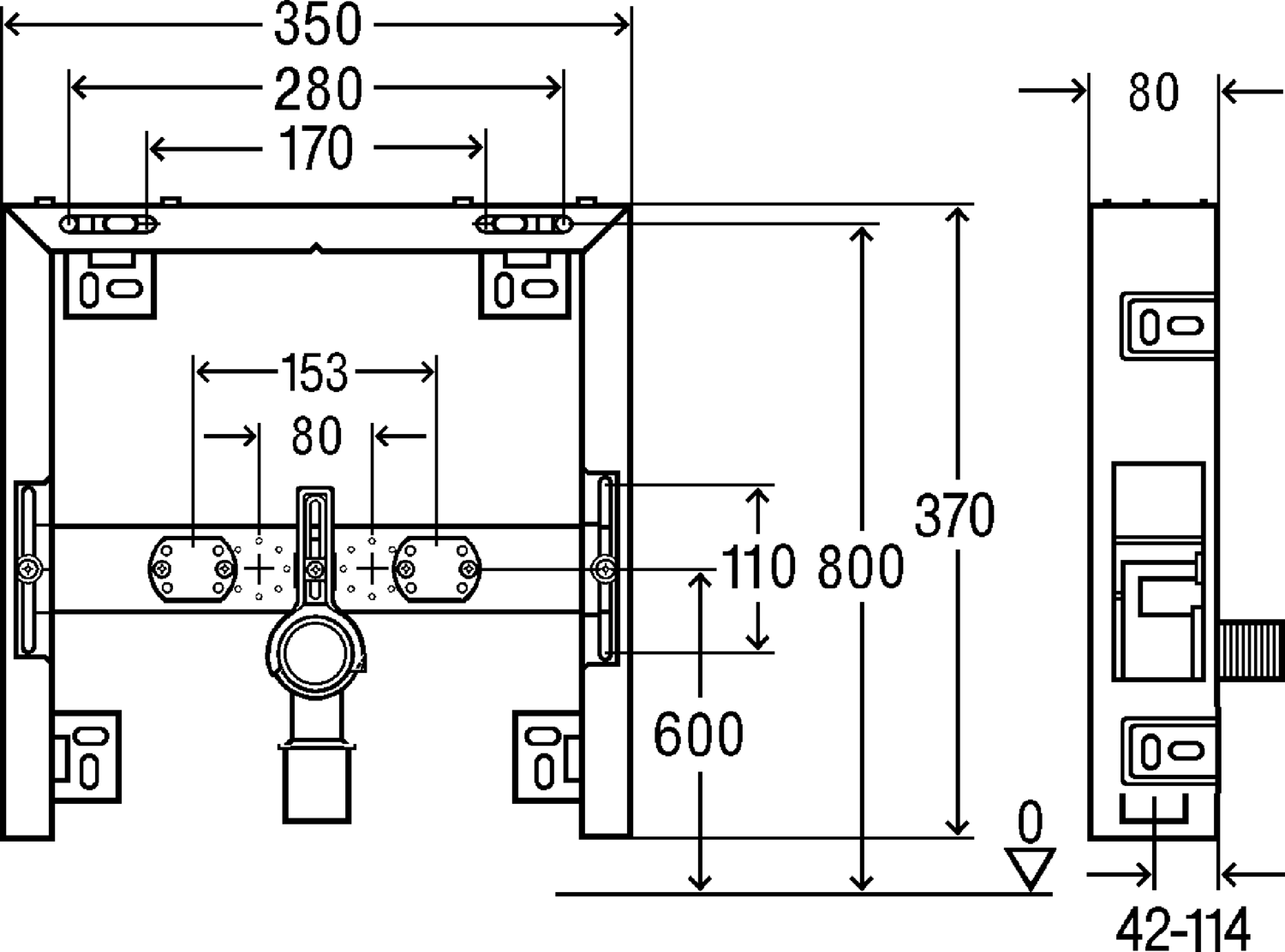 Системная техника  Prevista Pure  Блоки скрытого монтажа для умывальников VIEGA 776 596 Модель 8550 Santreyd  - Вид №2