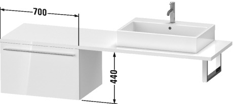 XL545401818 X-Large Шкафчик для консоли Белый матовый, декор Duravit - Вид №1