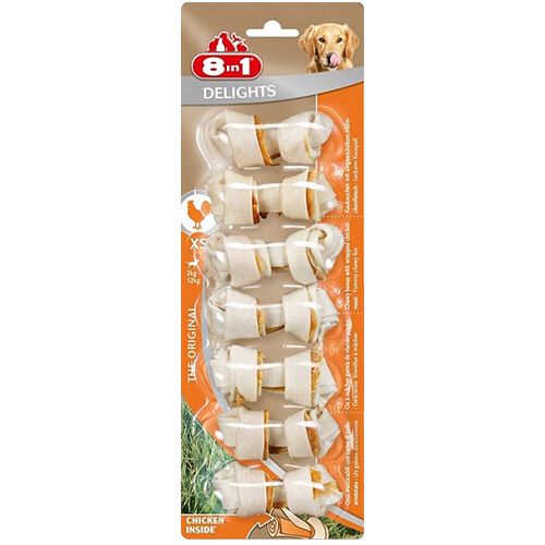 Т0043078 Лакомство для собак DELIGHTS XS Косточки для мелких пород 7,5см (7шт.уп) 8 in 1 8 in 1 Pets 