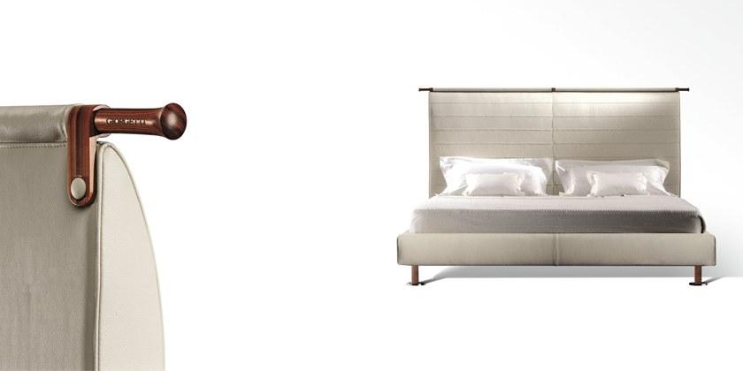 Giorgetti Кожаная кровать с высоким изголовьем sun-id-1423965 - Вид №2