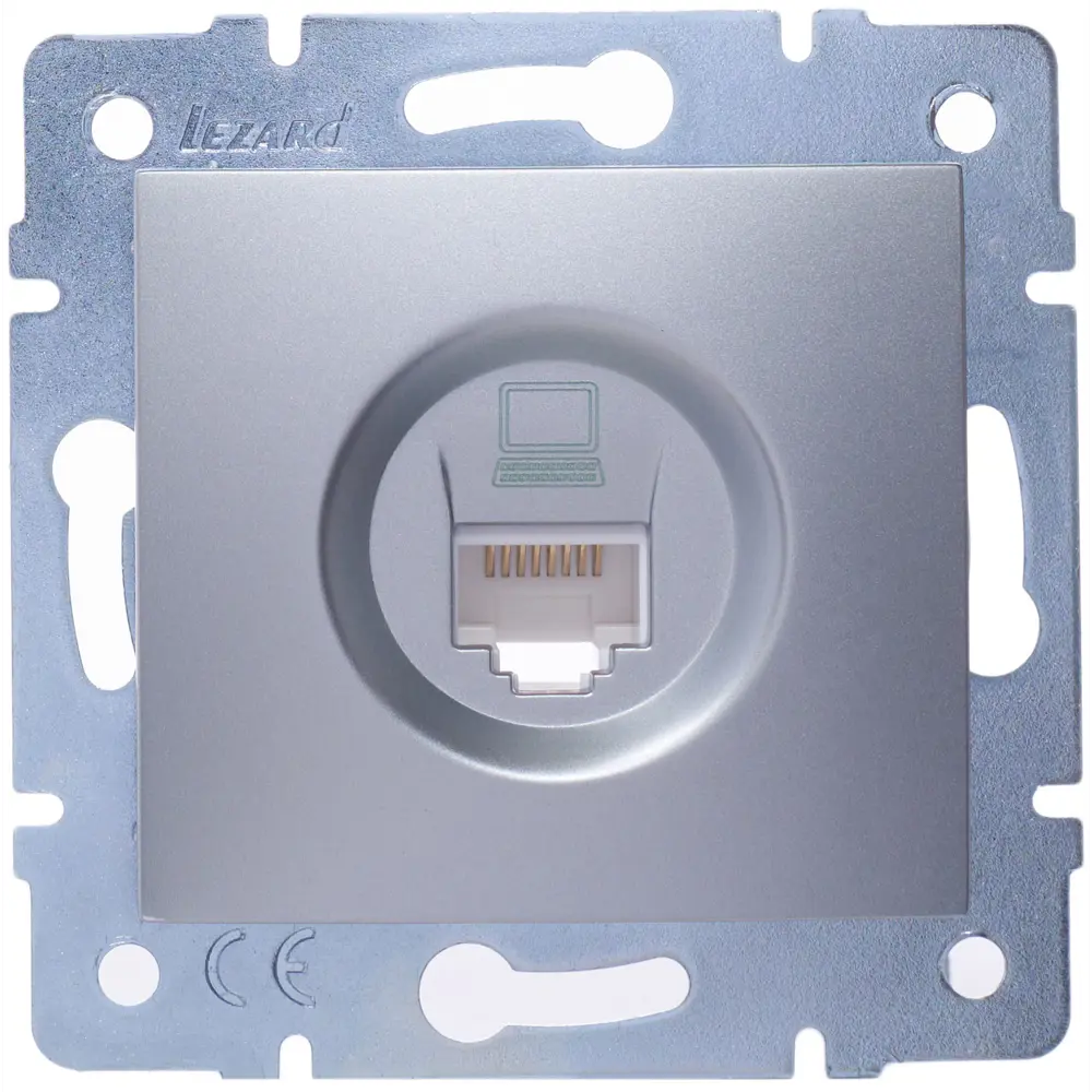 Розетка компьютерная Lezard Karina цвет матовый серый STLM-2087108