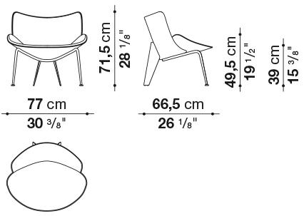 B&B Italia Кожаное кресло с жесткой полиуретановой оболочкой  Dm77  - Вид №6