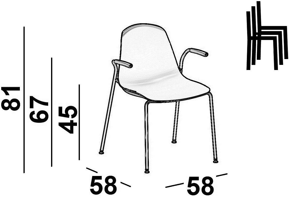 Luxy Стул для конференций штабелируемый с подлокотниками с клапаном Epoca sun-id-1434386 - Вид №1