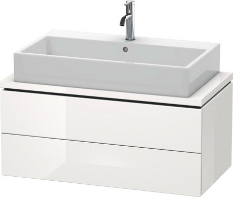 LC580802222 Тумбочка для компактной консоли L-Cube #LC5808 920 x 477 мм Белый глянцевый декор Duravit - Вид №2