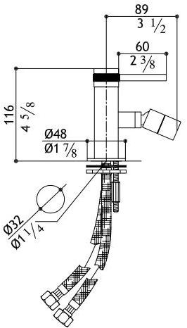 MGS Смеситель для биде на столешнице из нержавеющей стали Ergon sun-id-1401521 - Вид №1